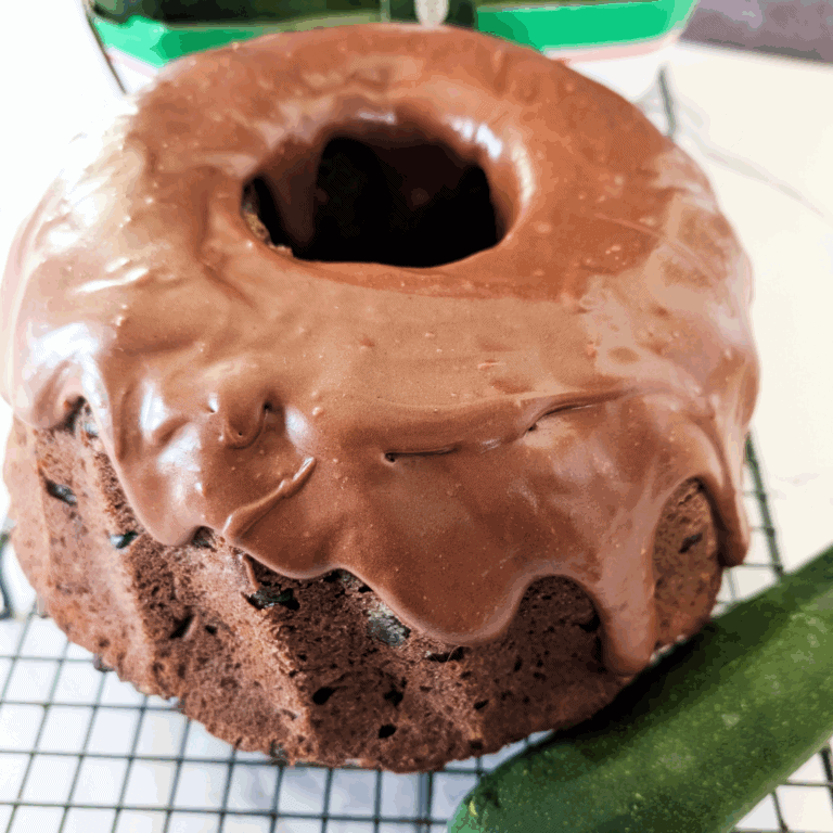 double chocolate zucchini cake with glaze