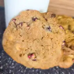 featured image closeup of cranberry white chocolate chip cookies