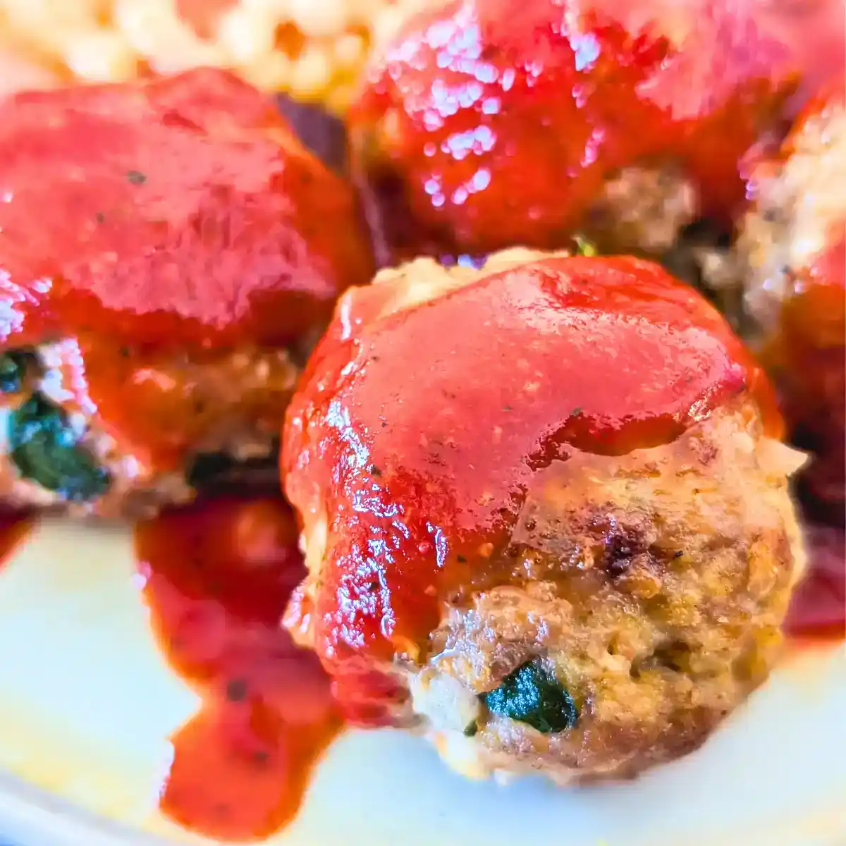 harissa sauce on turkey meatballs