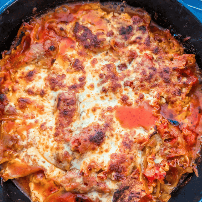 cheesy Dutch oven lasagna with ricotta