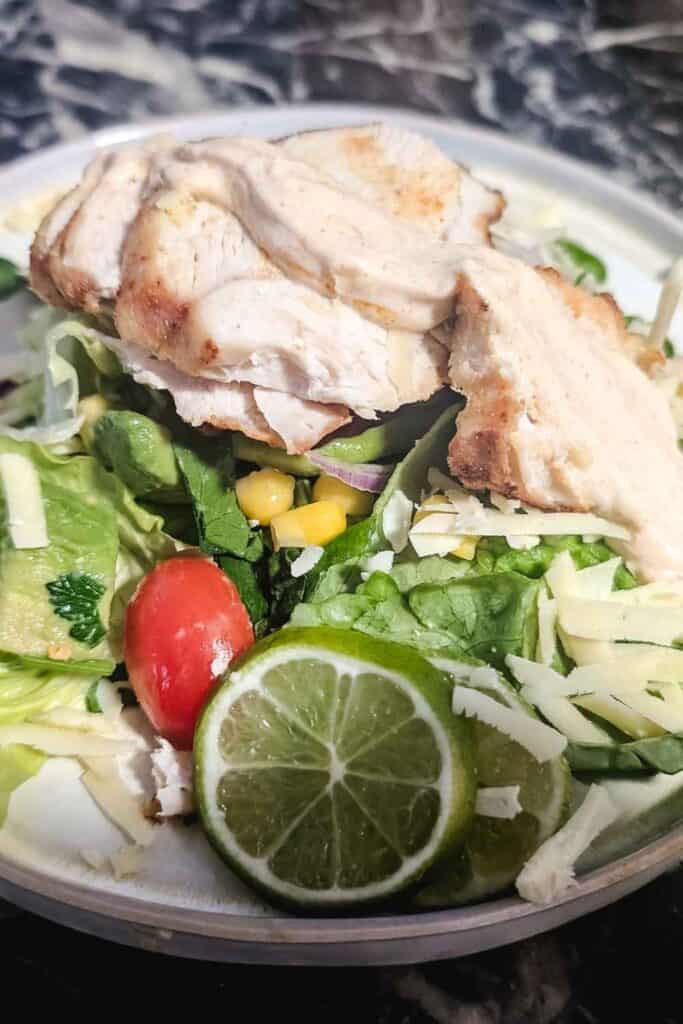 chicken on southwest chipotle salad