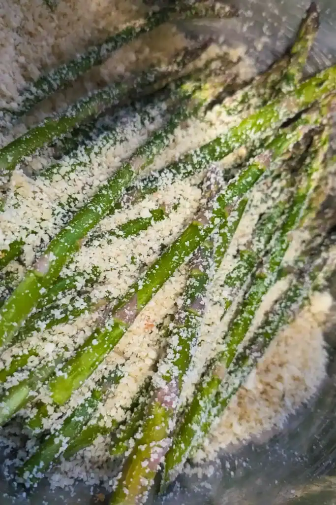 dredging in panko cheese mix