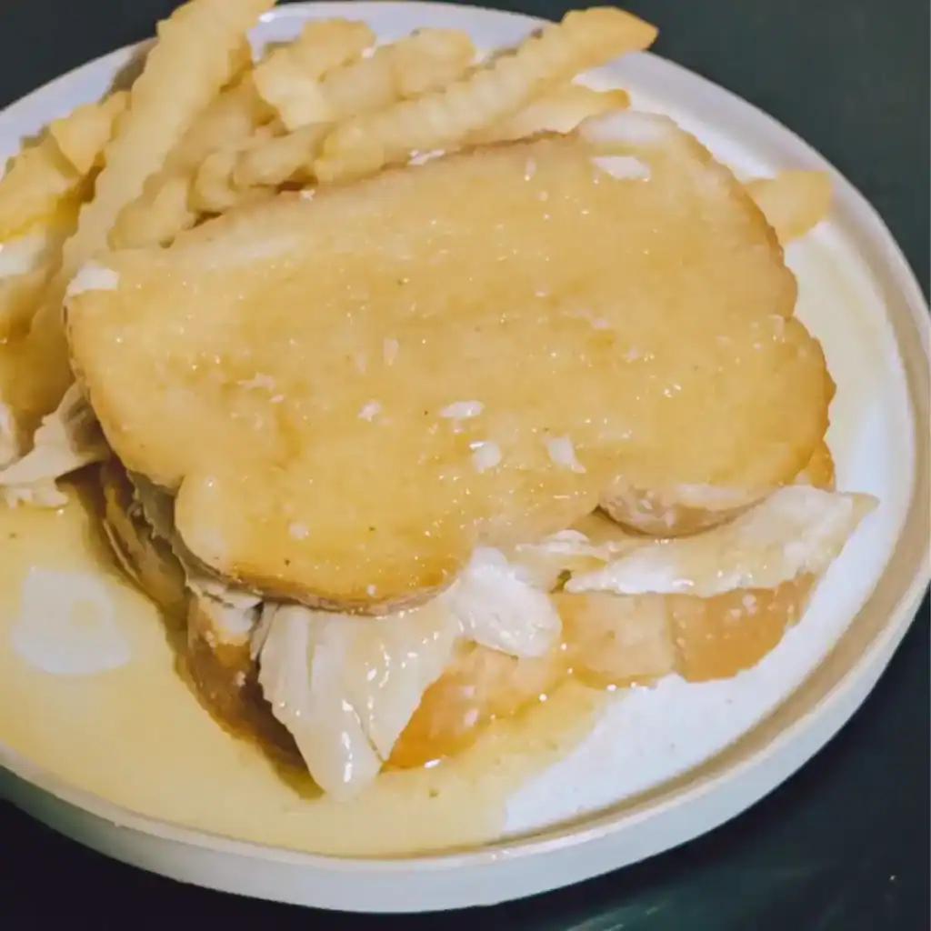 hot turkey sandwich with homemade turkey gravy