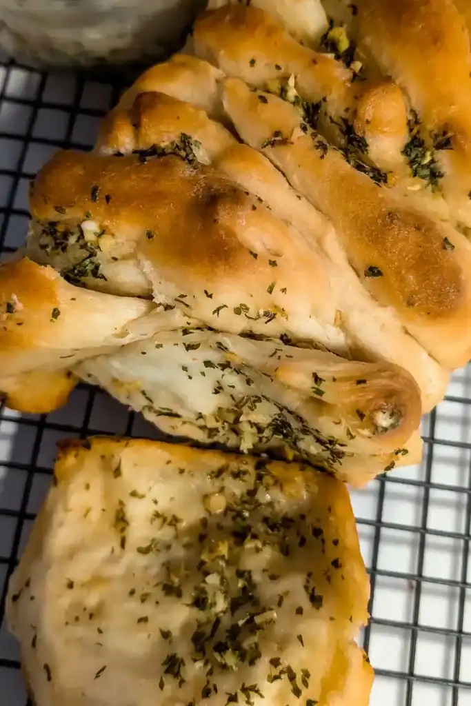 close up of baked loaf