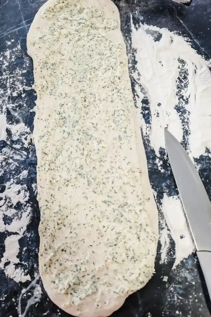slathered with herb garlic butter