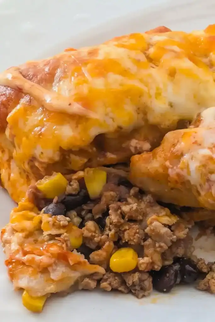 inside the ground chicken enchilada