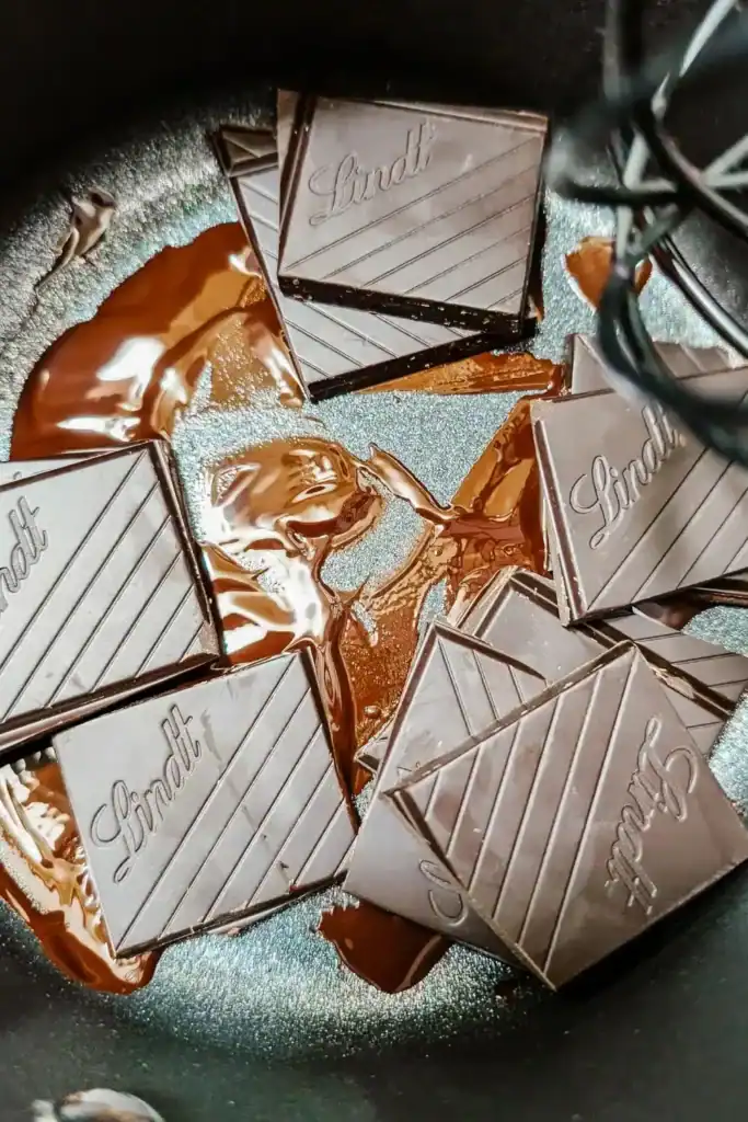 melting dark chocolate in saucepan