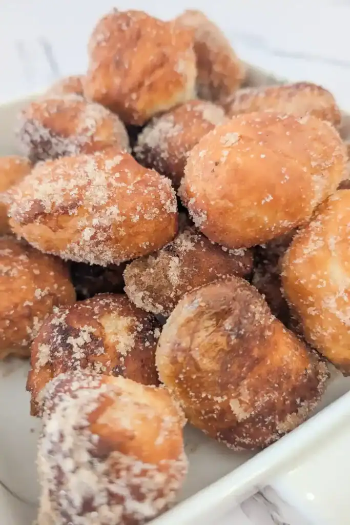 chai sugared donuts close up