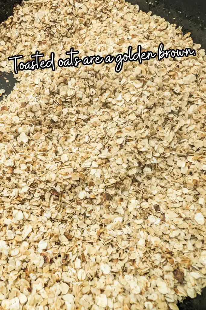 the toasted oats are a golden brown