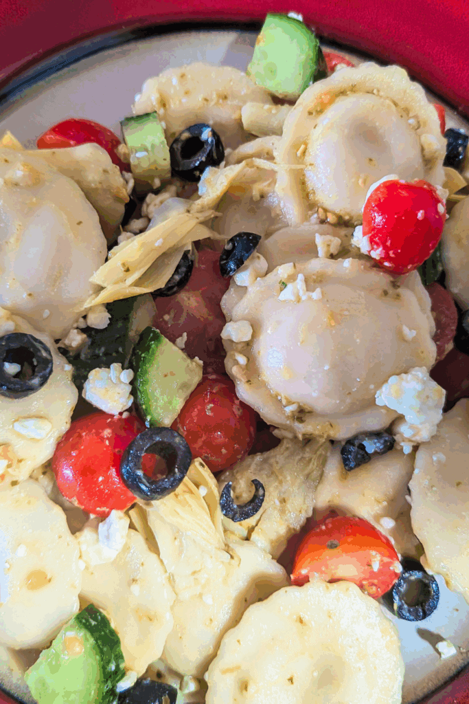 fFeta Ravioli With Cherry Tomatoes and Cucumber