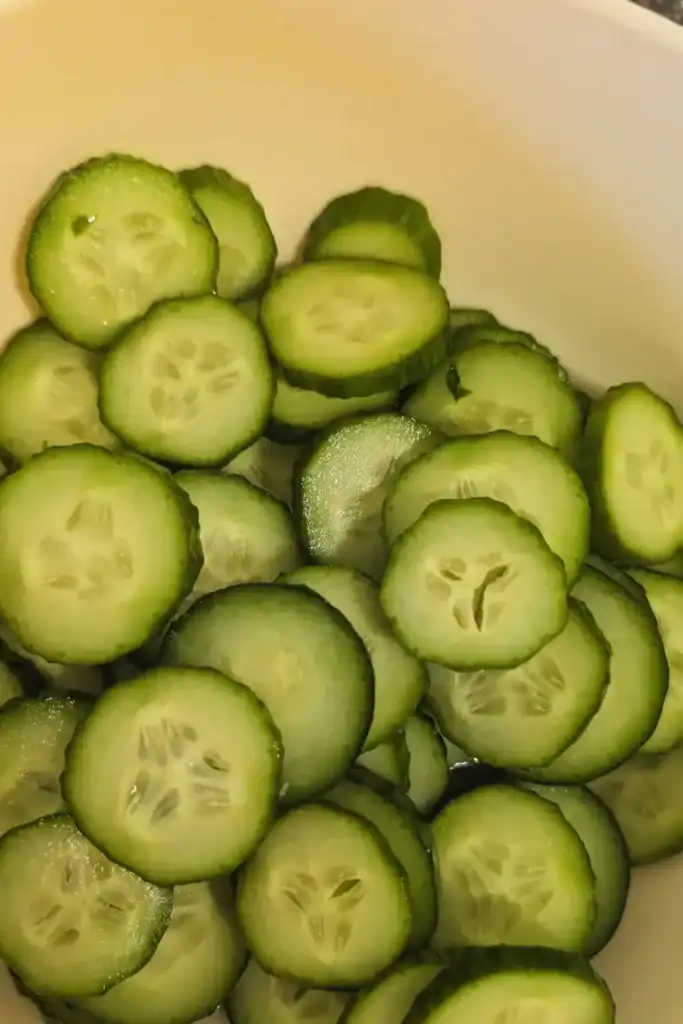 sliced cucumbers