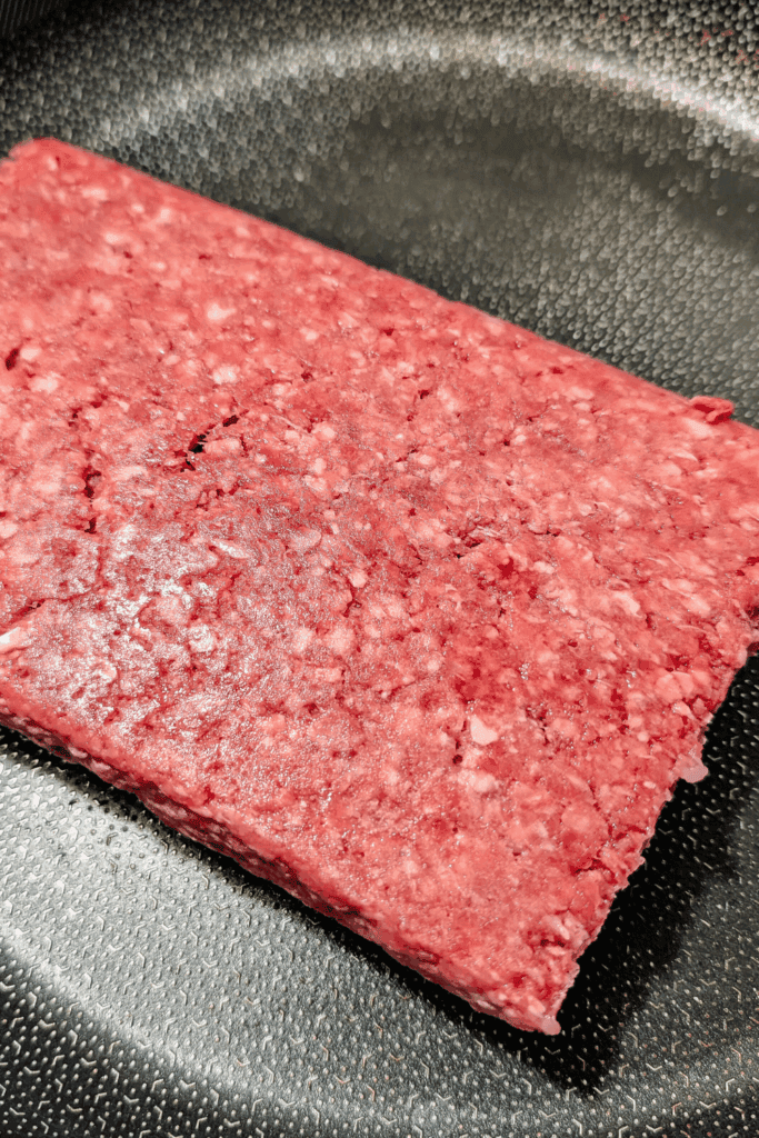 add extra lean beef to frying pan