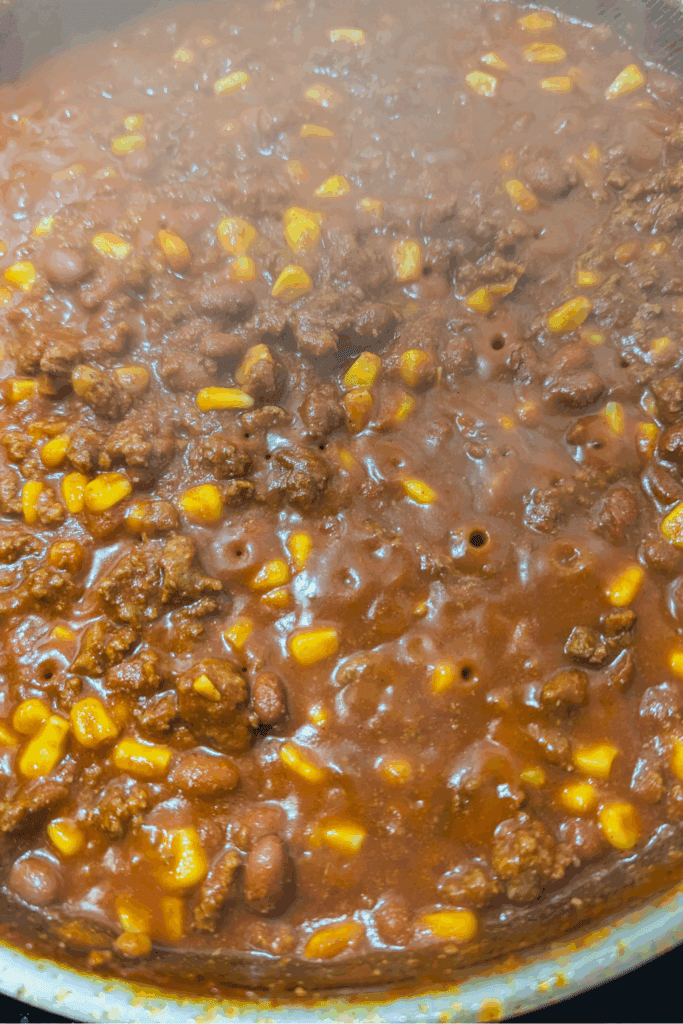 cooking it a thick chili