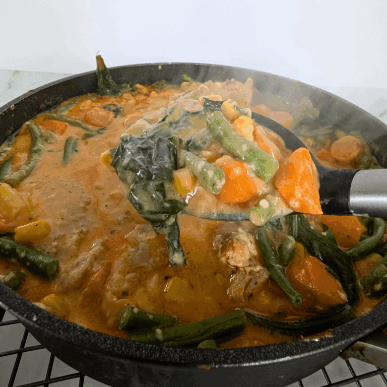 one pan creamy chicken thigh dinner with beet greens