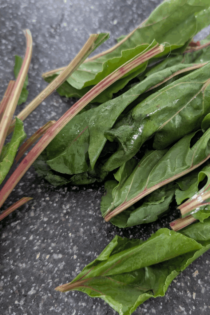 remove stems from beet greens