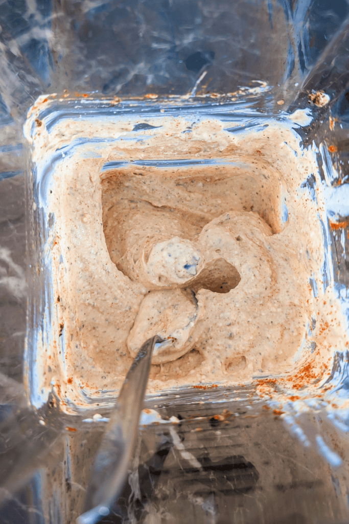 Healthy cottage cheese salad dressing in blender.