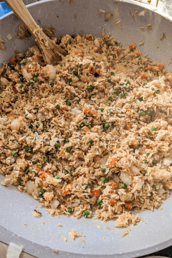 Delicious shrimp fried rice with eggs, perfect for quick weeknight dinners and easy meal prep.