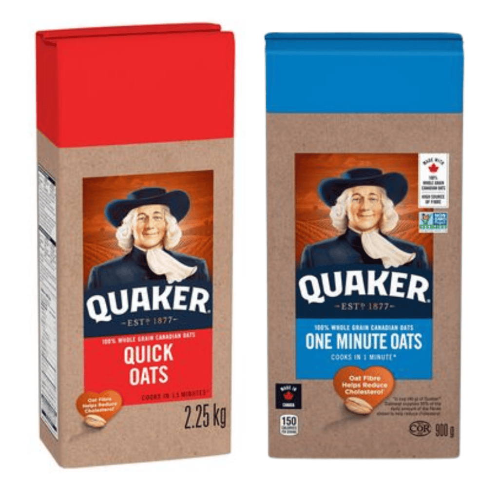 Quaker quick oats for healthy breakfast options, compared to old-fashioned oats.