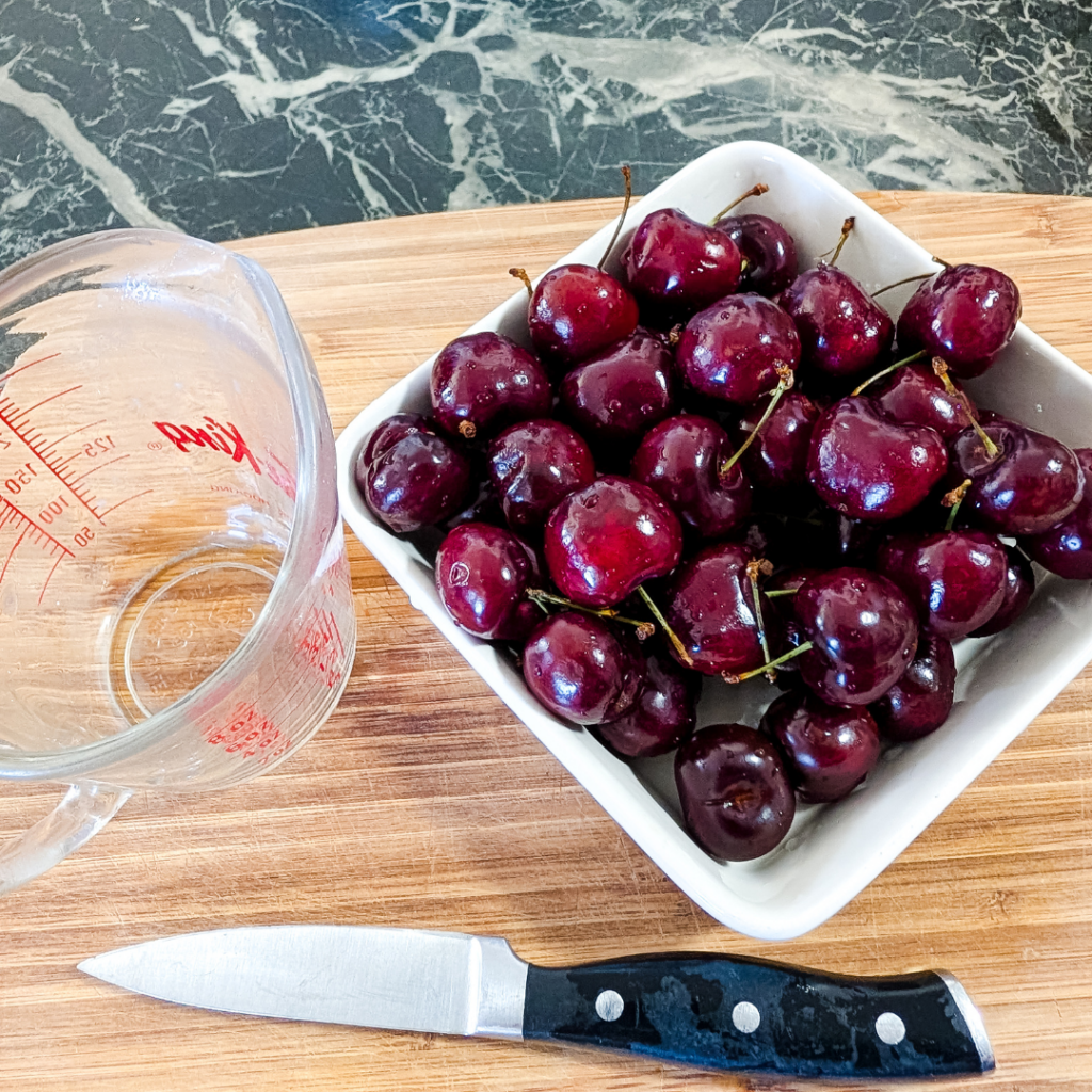 Juicy cherries ready for cooking or baking, perfect for cherry recipes and desserts.