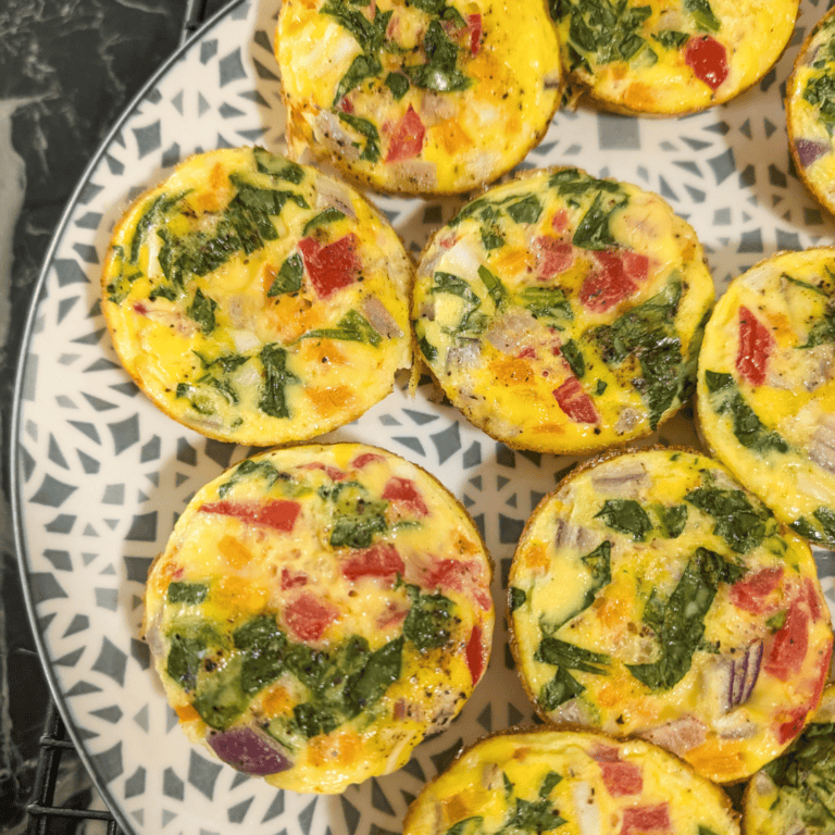 Easy Oven Baked Egg Bites Recipe With Spinach & Tomato