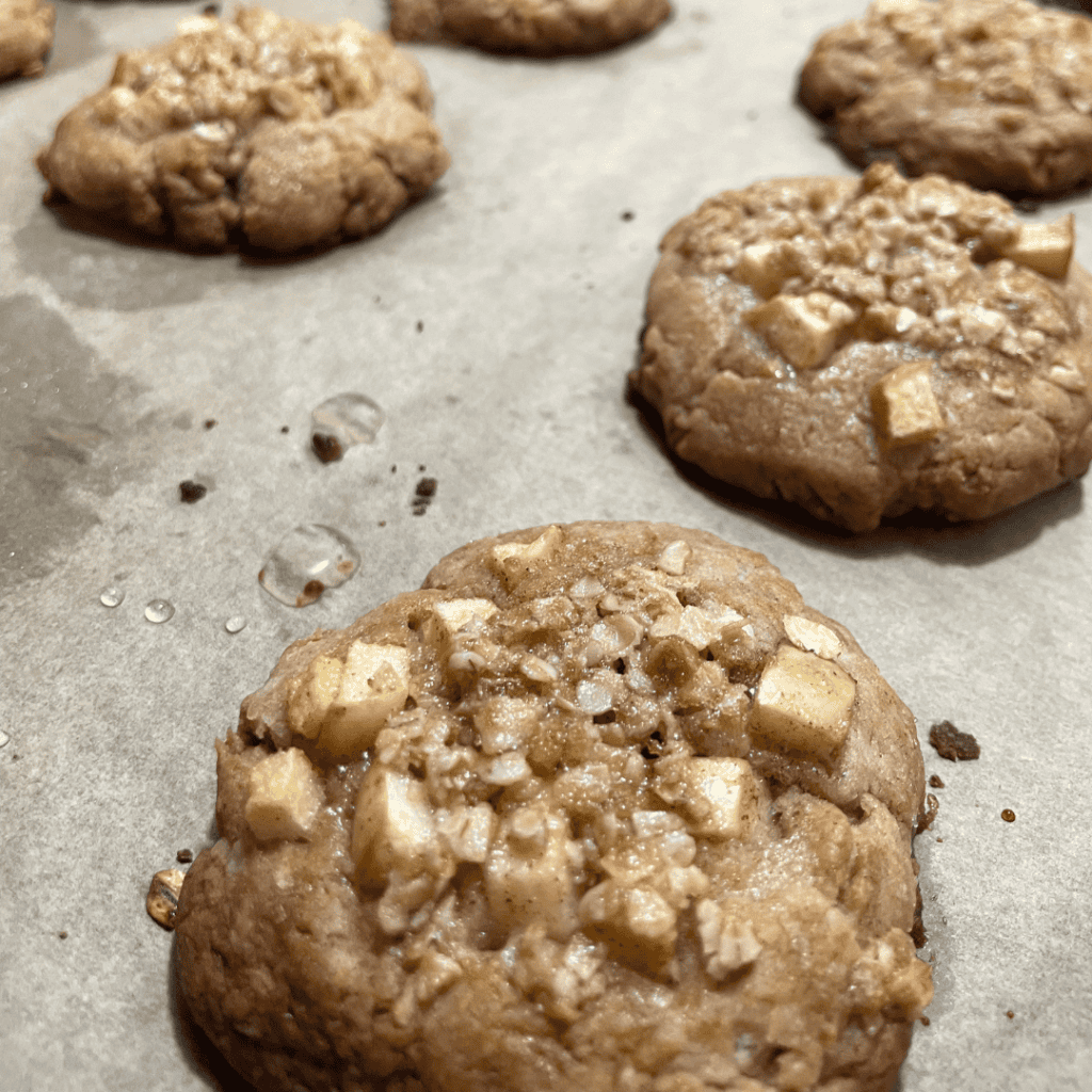 close up of baked cookie