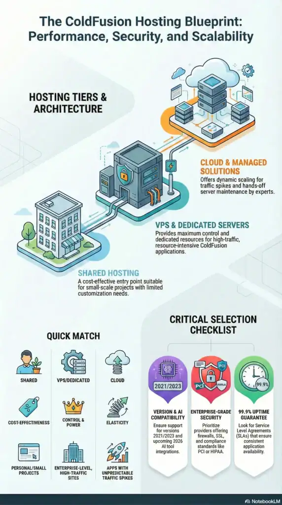 The ColdFusion Hosting Blueprint: Performance, Security, and Scalability. Find what's right for you with quick match and get a critical checklist for hosting.