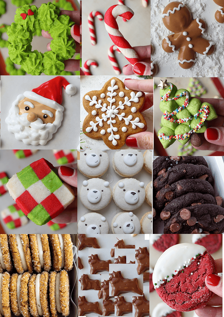 image of a planning grid made to map out a christmas cookie box as part of the planning process