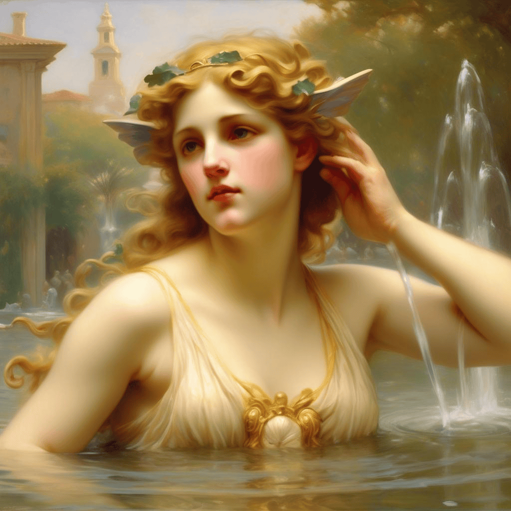 A Nymph by a Fountain – Guillaume Seignac