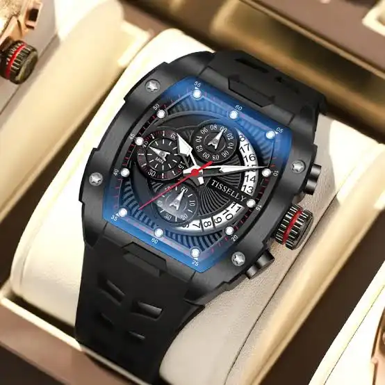 Watch (11) TISSELLY model 6623-impermeável Tonneau Quartz Relogios para Homens, Tonneau Aço, Alta Qualidade, China Fábrica, Preço de Atacado - Image 1