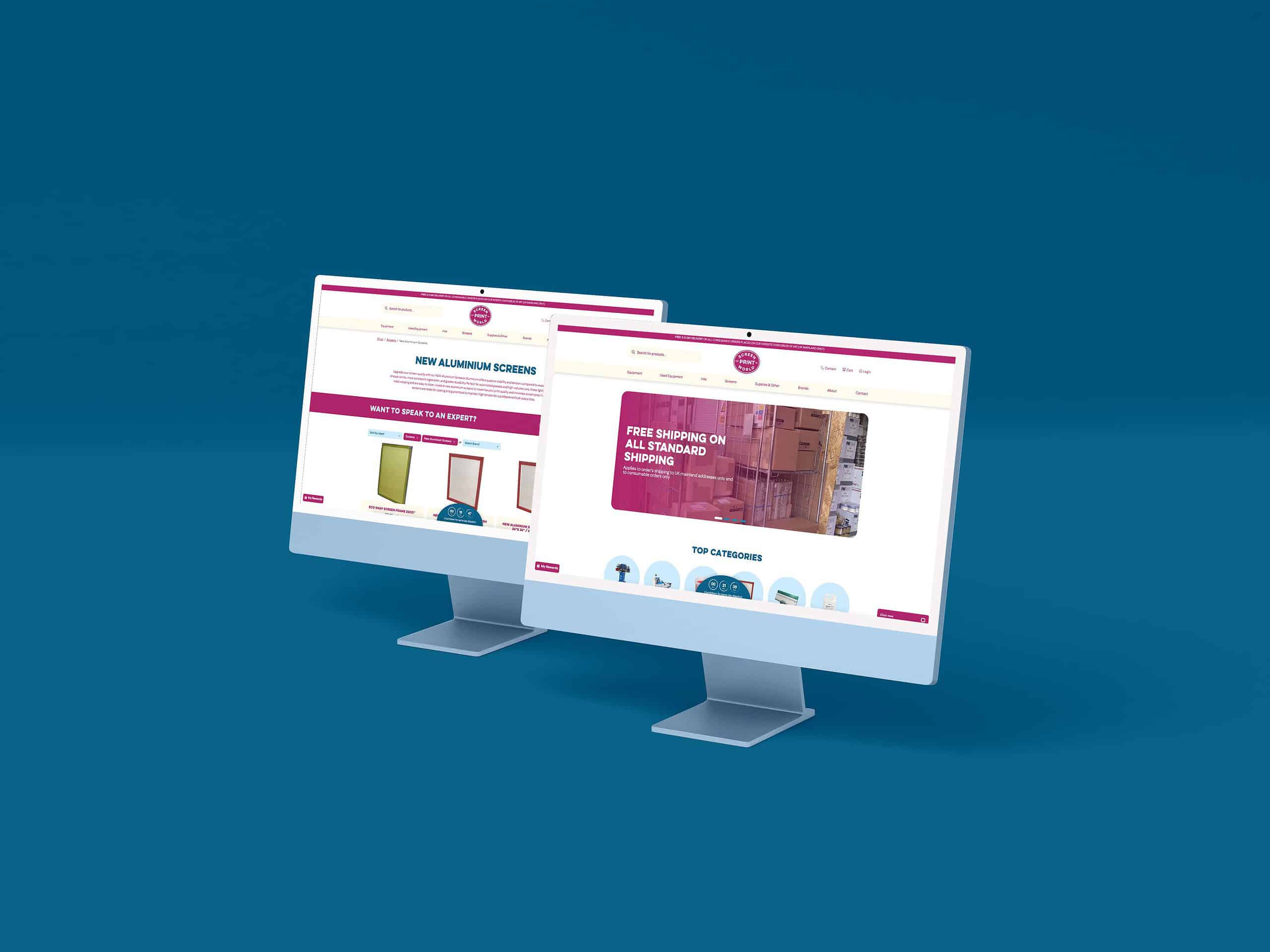 Screen Print World Desktop Mockup