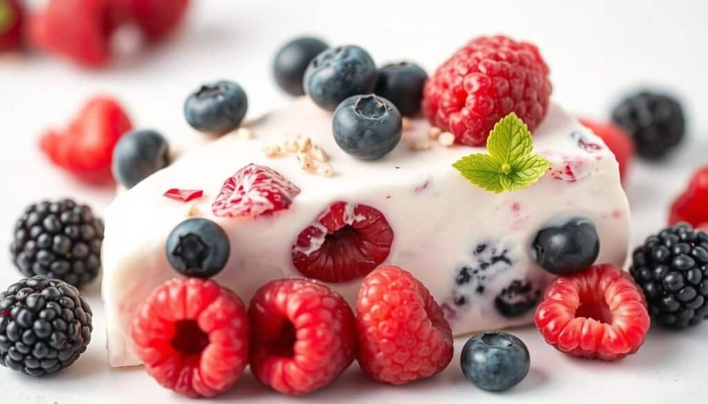 Berry Frozen Yogurt Bark with antioxidant-rich berries and yogurt probiotics for health
