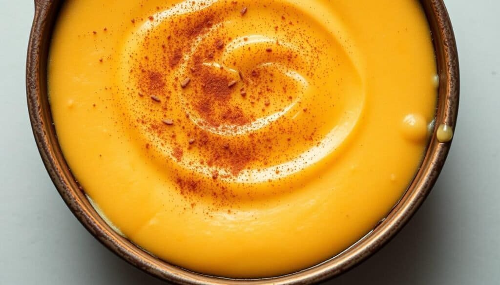 Crustless pumpkin pie custard with cinnamon sprinkles
