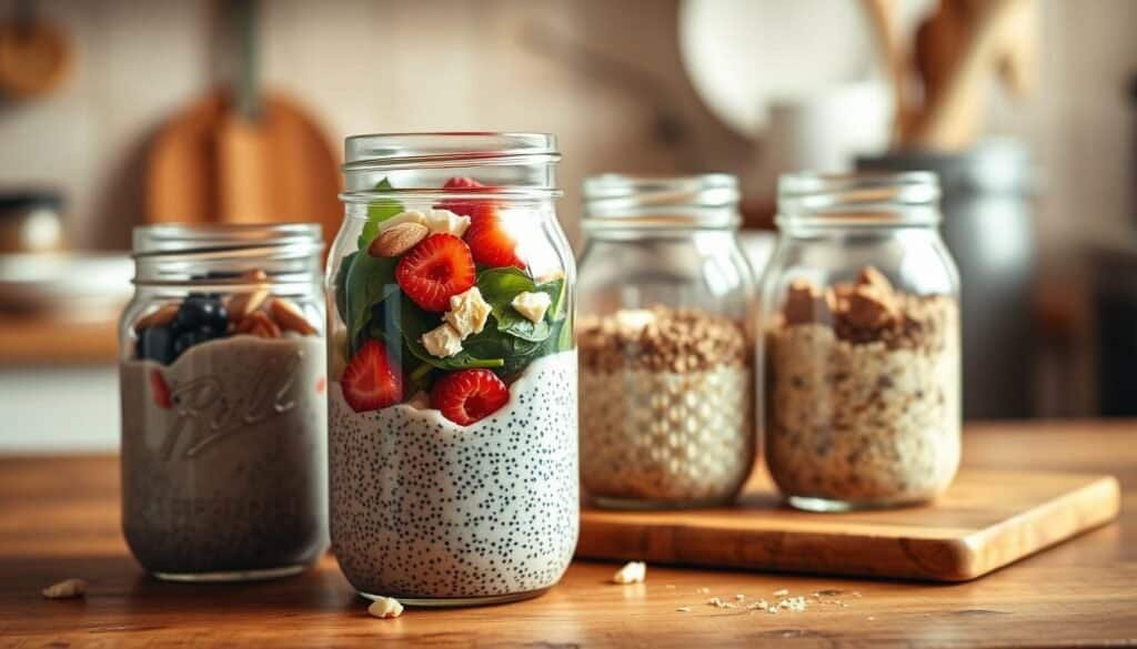 Make-ahead low-carb breakfasts in mason jars