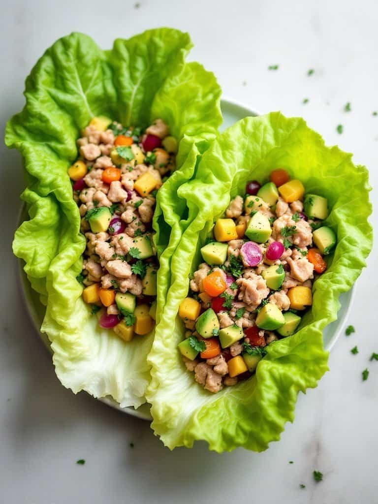 Avocado and Tuna Salad Lettuce Wraps