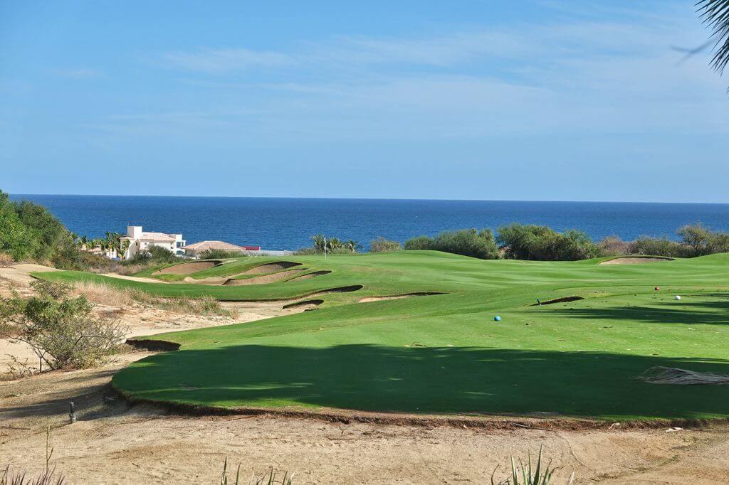 Club Campestre Golf Club Green With Palm Trees, Desert Hills, And Views Of The Sea Of Cortez