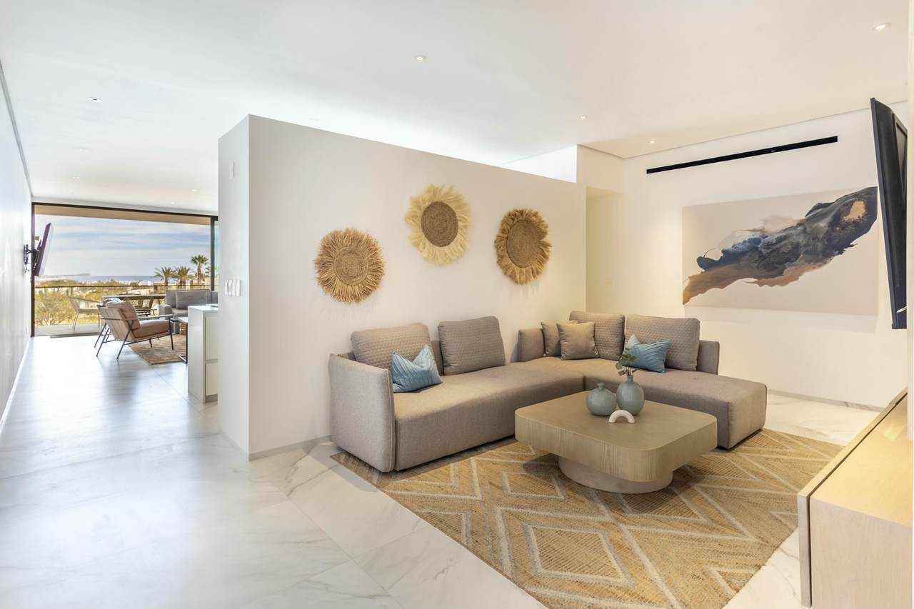 Club Campestre Ocean View Condo With Stylish Living Room And Contemporary Decor.