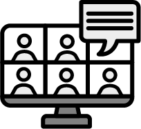 Symbol für Breakout-Rooms – digitale Kleingruppenarbeit in Online-Seminaren