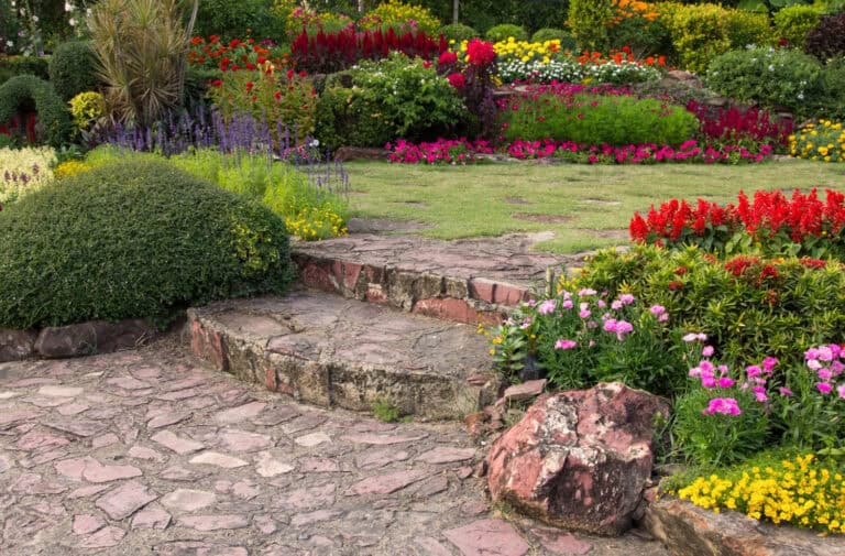 low-maintenance garden masonry