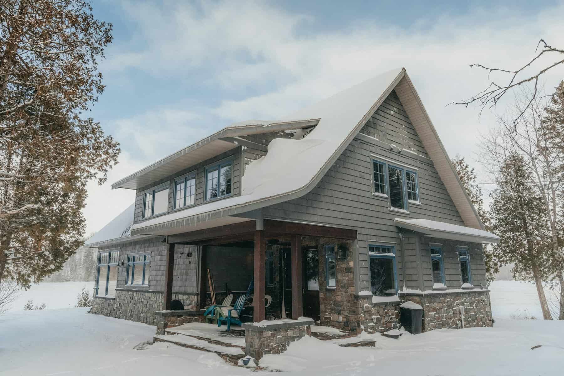 house on the snow