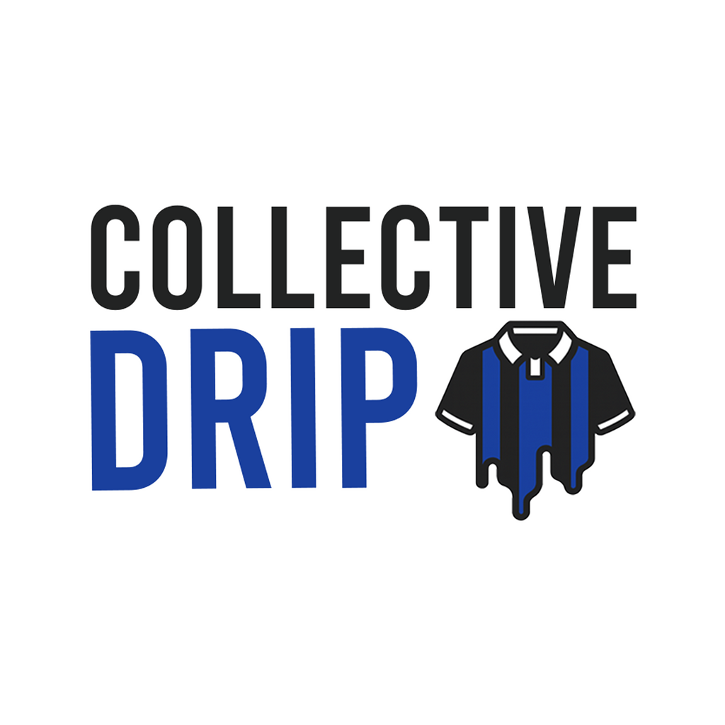 Camiseta de fútbol con logo de Collective Drop en estilo moderno y urbano.