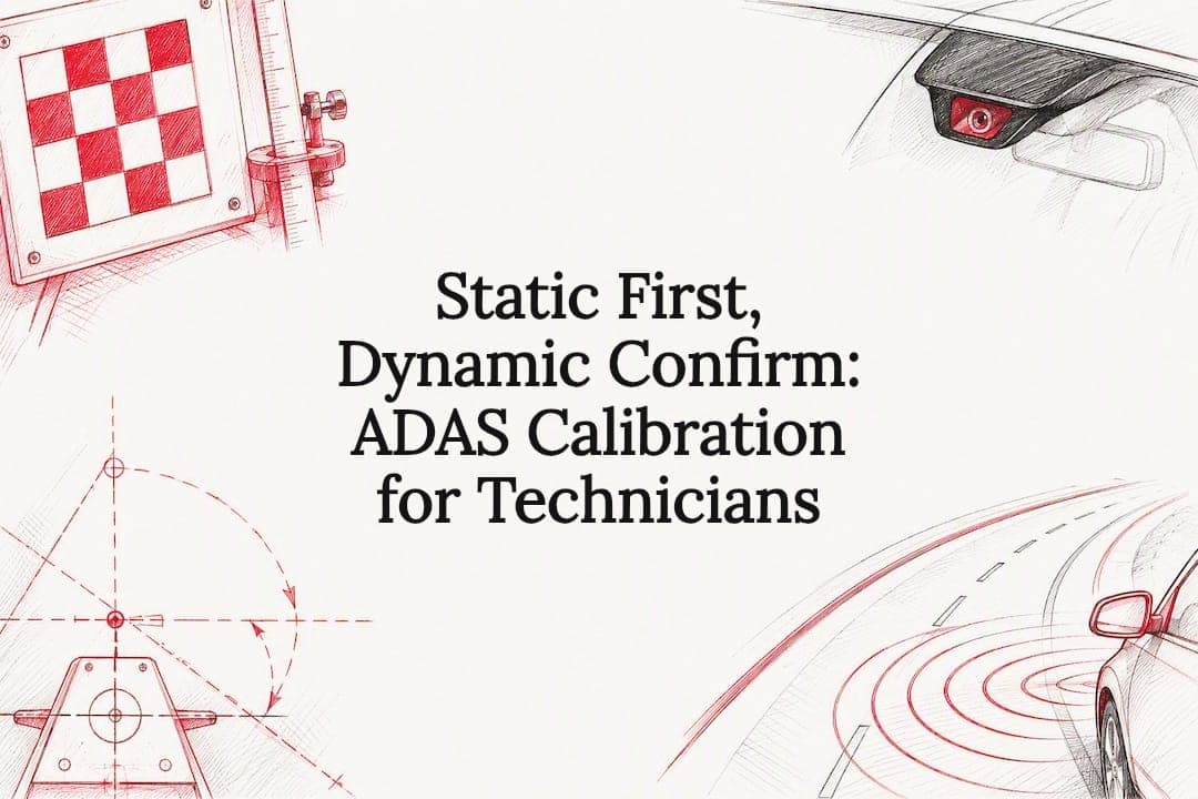 Featured image for “Static First, Dynamic Confirm: ADAS Calibration for Technicians”