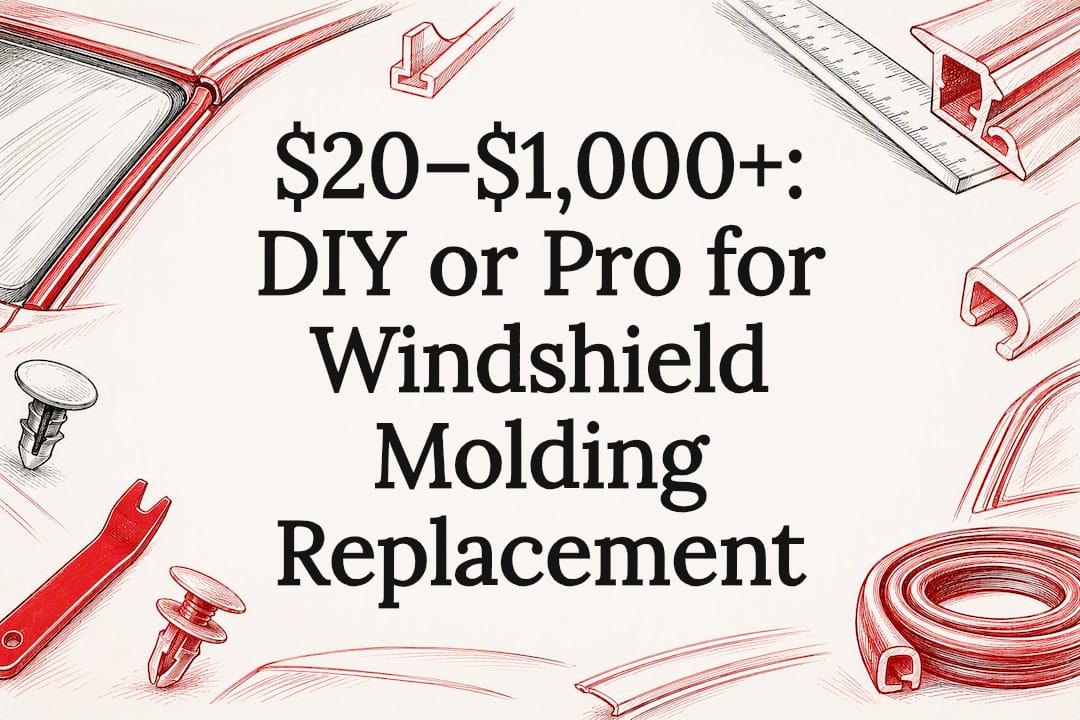 Featured image for “$20–$1,000+: DIY or Pro for Windshield Molding Replacement”