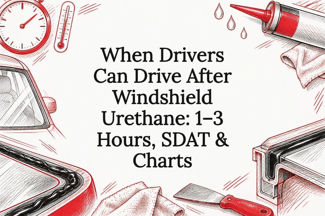 Featured image for “When Drivers Can Drive After Windshield Urethane: 1–3 Hours, SDAT & Charts”