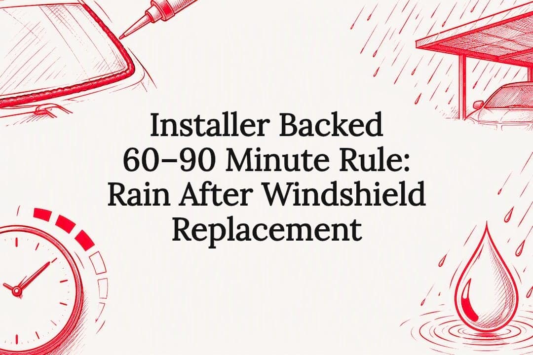 Featured image for “Installer Backed 60–90 Minute Rule: Rain After Windshield Replacement”