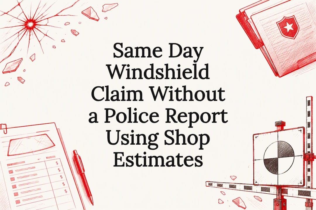 Featured image for “Same Day Windshield Claim Without a Police Report Using Shop Estimates”