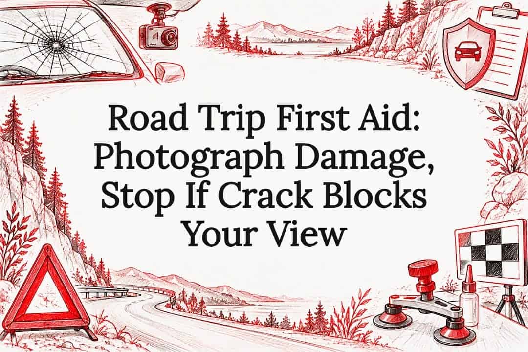 Featured image for “Road Trip First Aid: Photograph Damage, Stop If Crack Blocks Your View”