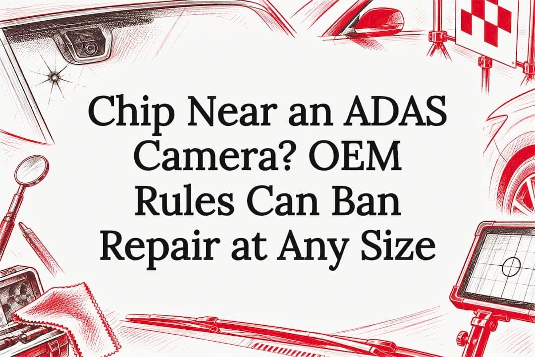 Featured image for “Chip Near an ADAS Camera? OEM Rules Can Ban Repair at Any Size”