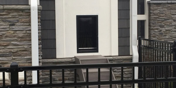 A pet door home security product.