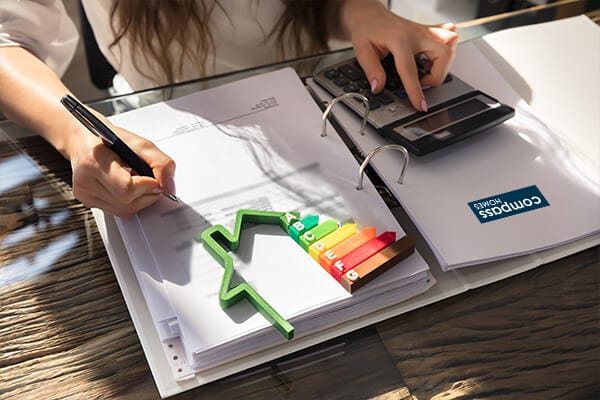 A woman planning out an EfficiencyCrafted home build.