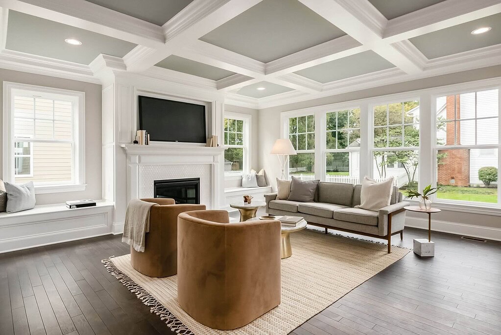 Compass Homes custom living room.